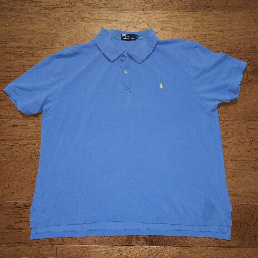 Polo Ralph Lauren Cotton Mesh Polo Shirt Mens Sz 2XB Big Blue